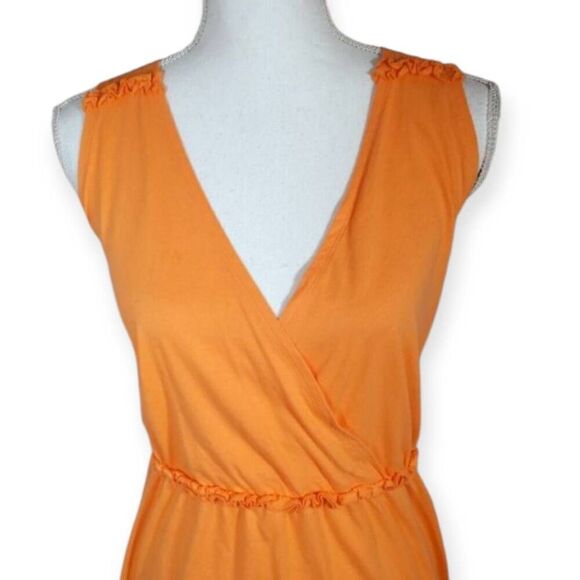 WHISPERS & WINKS ORANGE V-NECK DRESS SZ.28 EUC. - Picture 2 of 6